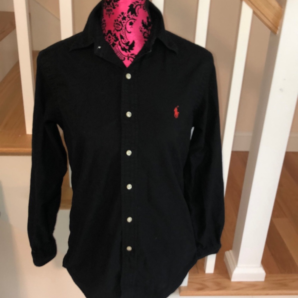 Ralph Lauren corduroy button down shirt black size men's medium
